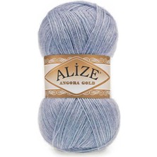 Alize Angora Gold (5 Adet) 221 Denim Mavi El Örgü Ipliği