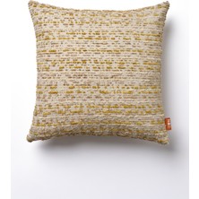 The Kun Şönilli Çizgi Efektli Kırlent Kılıfı-Sarı