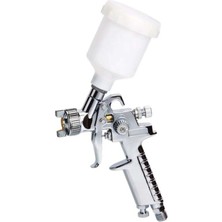 PremiumPort Profesyonel Gölge Boya Tabancası 125 ml Hvlp Mini 0,8 mm Gümüş