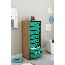 Dekozum Kids 8 Sepetli Gülenyüzlü Oyuncak Dolabı Oyuncak Organizeri Oyuncak Box