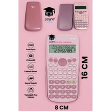 PremiumPort Fonksiyonel Pembe Hesap Makinesi, 240 Fonksiyon, 8X16 Cm, Pilli