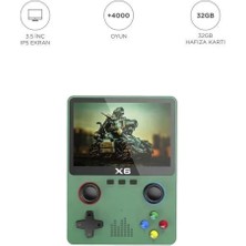 Esranın Dünyası Ieg™ X6 Yeşil 4000+ Klasik Oyunlu 3.5 Inç IPS Ekran Kablosuz Atari Retro Oyun Konsolu RSPRP34-E