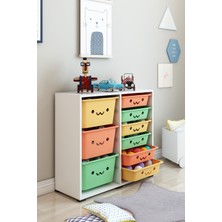 Dekozum Kıds Oyuncak Dolabı Oyuncak Saklama Kutusu Çok Amaçlı Depolama