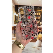 Vip Case Redmi 13C Uyumlu Love Yazı Desenli Şeffaf Darbe Emici Kamera Korumalı Clear Kılıf