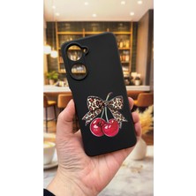 Vip Case Vivo Y18 Uyumlu Kiraz Fiyonk Leopar Desenli Silikon Darbe Emici Klasik Korumalı Rubber Kılıf