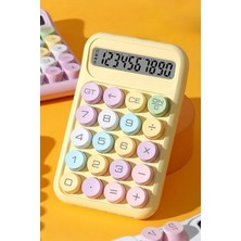 PremiumPort Renkli 10 Haneli Yuvarlak Tuşlu Hesap Makinesi, Şirin Tasarım