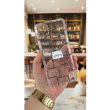 Vip Case Realme C21Y Uyumlu Manycat Desenli Şeffaf Darbe Emici Kamera Korumalı Clear Kılıf