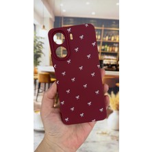 Vip Case Redmi 13C Uyumlu Beyaz Fiyonk Desenli Lansman Kamera Korumalı Yumuşak Silikon Rubber Kılıf