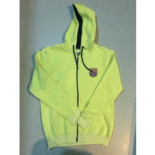 North Stand Barcelona Slim Fit Dar Kalıp Kapüşonlu Fermuarlı 3 Iplik Sweatshirt