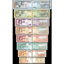 Özbience Moğolistan 1-1000 Tuğrik 2014-2020 8 Li Set Eski Yabancı Kağıt Para