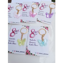 Minik Adımlar 5 Adet 8 Mart Dünya Kadınlar Günü Hediyesi Kelebek Figürlü Anahtarlık Çanta Süsü