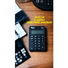 PremiumPort Mini Siyah 6X10 cm 8 Hane Hesap Makinesi, Pratik ve Şık Tasarım