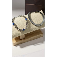 Kokoş Bileklik Nazar Boncuk Detay Gümüş Renk