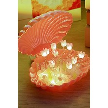 Özbience Içinde Çiçek Inciyle Zarif Istiridye Şekilli Işıklı Dekorasyon