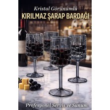 Ztf Global Trade 4 Adet Polikarbon Plastik ,cam Görünümlü, Kırılmaz Şarap Kadehi  -Kafe, Restoran ve Ev Kullanımı - Profesyonel Servis ve Sunum - Restoran ve Otel Tipi Servis Bardağı