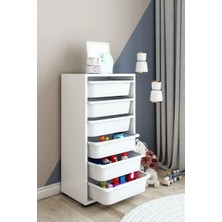 Dekozum 6 Sepetli Çok Amaçlı Dolap, Mutfak Dolabı, Çocuk Oyuncak Dolabı, Oyuncak Organizer