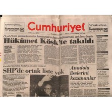 Özbience 26 Haziran 1988 Cumhuriyet Gazetesi – Evren Abd Ilişkileri ve Güncel Haber