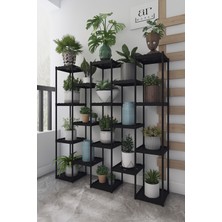 Dekozum Işıl 18 Raflı Plastik Saksılık Dekoratif Çiçeklik Saksı Standı