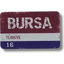 Özbience Bursa Temalı Retro Ahşap Buzdolabı Magneti, Şehir Hatırası, Dekorasyon