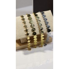 Kokoş Bileklik Yıldız Detay Çelik Gold