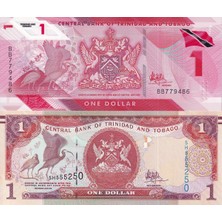 Özbience Trinidad Tobago 1 Dolar Yabancı Polimer ve Kağıt Para Seti 2'li Çil