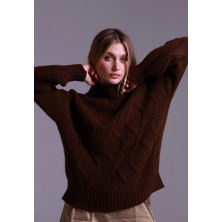 Baklava Desen Kahverengi Kazak