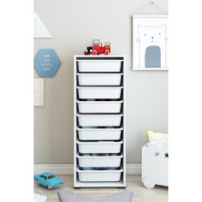 Dekozum Kids Oyuncak Dolabı Çok Amaçlı Dekoratif Oyuncak Box Sepetli Dolap 9 Sepetli