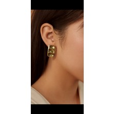 Kokoş Şık ve Sade Çelik Küpe Gold