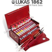 Lukas 1862 Yağlı Boya Oil Wooden Chest Ahşap Kutu 45 Parça 6001