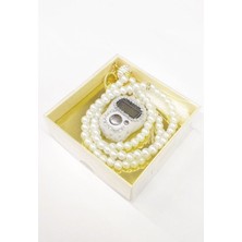 Özbience Beyaz Taşlı Tesbihli Zikirmatik Seti, Şık ve Kullanışlı Hediye