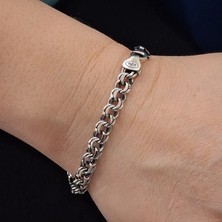 Bir Gümüş Aşkı 925 Ayar Gümüş Garibaldi Model Erkek Bileklik 5 mm