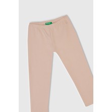 United Colors Of Benetton Toz Pembe Kadın / Kız Kk_beli Logo Işlemeli Regular Fit Tayt Model Kodu: ( 3K1CGF0193V5)