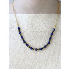 Esha Doğal Taş Lapis Hematit Doğal Taşlı Kadın Doğal Taş Kolye EUK52LPS