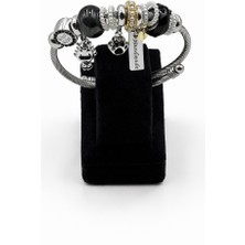 Pangu Pati Detaylı Gümüş Renk Çelik Charm Bileklik