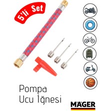 Mager Pompa Ucu Iğnesi Seti 5’li – Top, Bisiklet, Motosiklet, Şişme Ürünler Için Universal Uç