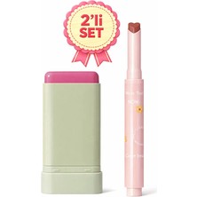 Gege Bear Kore Makyaj Kalp Uçlu Ruj + Pembe Allık – 2’li Tatlı Makyaj Hediye Seti