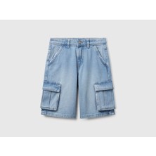 United Colors Of Benetton Mix Erkek Ej_logo Işlemeli Büyük Yan Cep Detaylı Denim Bermuda Şort Model Kodu: ( 4KEHC9041902)
