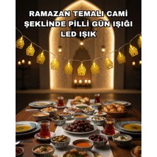 Starseven Dekoratif Ramazan LED Işık Pilli Cami Tasarımlı Zincir Aydınlatma