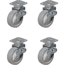 AlanSansli Furç Tablalı Bilyalı Teker (Frenli) - 20X50 - Beyaz/gri HKS182 - 4 Adet