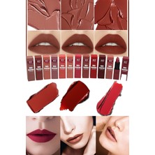 Özbience 12 Parça Matte Velvet Ruj Seti, Kaliteli Pigmentli Kadife Dokunuş