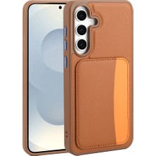 Tredonim Galaxy A36 Kılıf Kartlıklı Zore X-Kart Silikon Kapak - Kahverengi