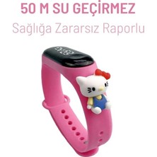 Allians Kız Çocuklar Için Pembe LED Dijital Su Geçirmez Kol Saati, Dokunmatik Ekran