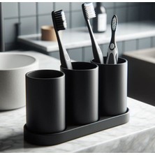 Yerli 3 Bardaklı Diş Fırçası Banyo Düzenleyici Diş Fırçalık