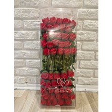 Özbience 50 Adet Renkli Gül Solmaz, Sevgililer Günü Hediye Kutusunda