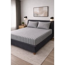 Karosse Tekstil Çift Kişilik Battal Boy Saten Lastikli Çarşaf + Yastık Kılıfı