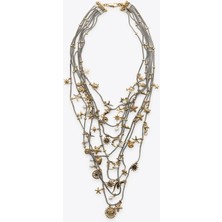 Royaleks Metal Deniz Temalı Çoklu Kolye - Gümüş