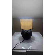 Siyah Beyaz Masa Üstü Abajur Lamba