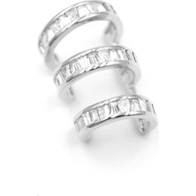 Royaleks Taşlı Kıkırdak Küpe - Gümüş