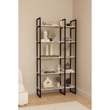 Solto Home OB5-15 Dekoratif Metal Kitaplık | 180 cm Çok Amaçlı Raf Stant | Modern Tasarım Dayanıklı Mobilya Kitaplık