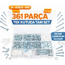 Civtex 361 Parça Sunta Vidası ve Matkap Uçlu Vida Seti – Mano Org-7 Organizer